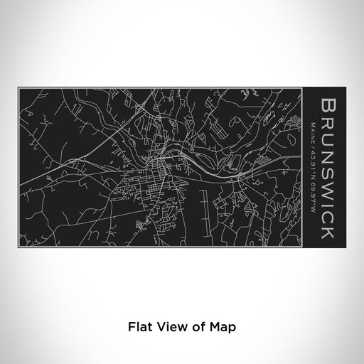 Rendered View of Brunswick Maine Map Engraving on 17oz Stainless Steel Insulated Cola Bottle in Black