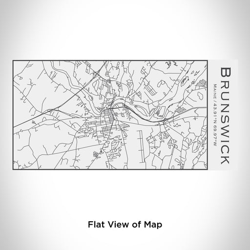 Rendered View of Brunswick Maine Map Engraving on 17oz Stainless Steel Insulated Cola Bottle in White