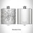 Rendered View of Brunswick Maine Map Engraving on 6oz Stainless Steel Flask