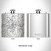 Rendered View of Brunswick Maine Map Engraving on 6oz Stainless Steel Flask