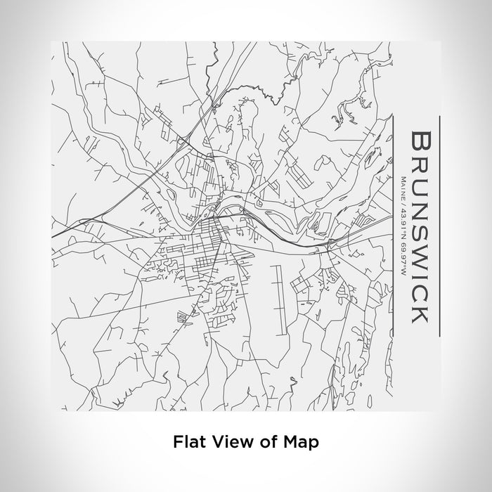 Rendered View of Brunswick Maine Map Engraving on 17oz Stainless Steel Insulated Tumbler in White