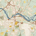 Brunswick Maine Map Print in Woodblock Style Zoomed In Close Up Showing Details