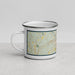 Left View Custom Brunswick Maine Map Enamel Mug in Woodblock