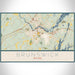 Brunswick Maine Map Print Landscape Orientation in Woodblock Style With Shaded Background