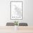 24x36 Bryan Texas Map Print Portrait Orientation in Classic Style Behind 2 Chairs Table and Potted Plant