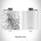 Rendered View of Bryan Texas Map Engraving on 6oz Stainless Steel Flask in White