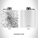 Rendered View of Bryan Texas Map Engraving on 6oz Stainless Steel Flask in White