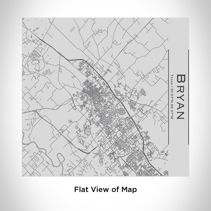 Rendered View of Bryan Texas Map Engraving on 17oz Stainless Steel Insulated Tumbler