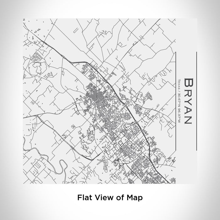 Rendered View of Bryan Texas Map Engraving on 17oz Stainless Steel Insulated Tumbler in White