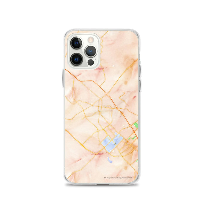 Custom Bryan Texas Map iPhone 12 Pro Phone Case in Watercolor