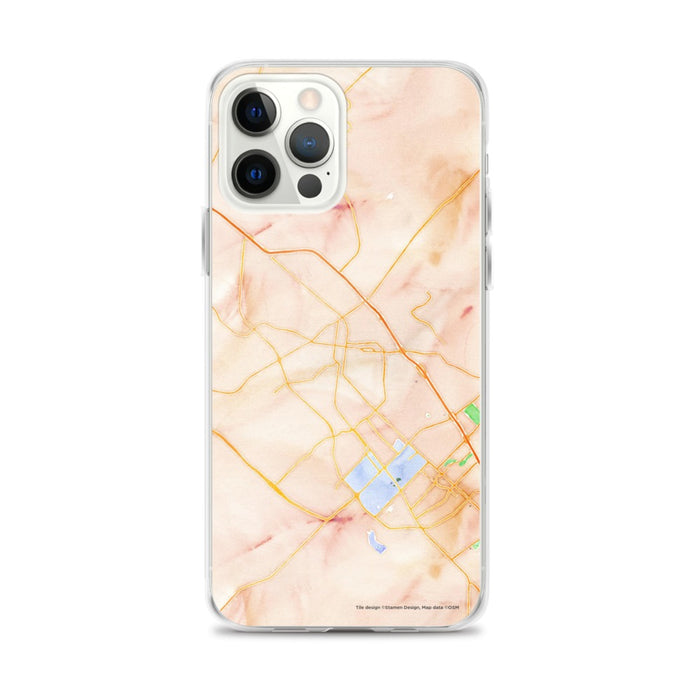 Custom Bryan Texas Map iPhone 12 Pro Max Phone Case in Watercolor