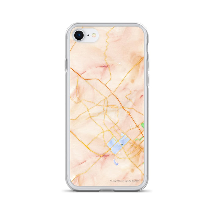 Custom Bryan Texas Map iPhone SE Phone Case in Watercolor
