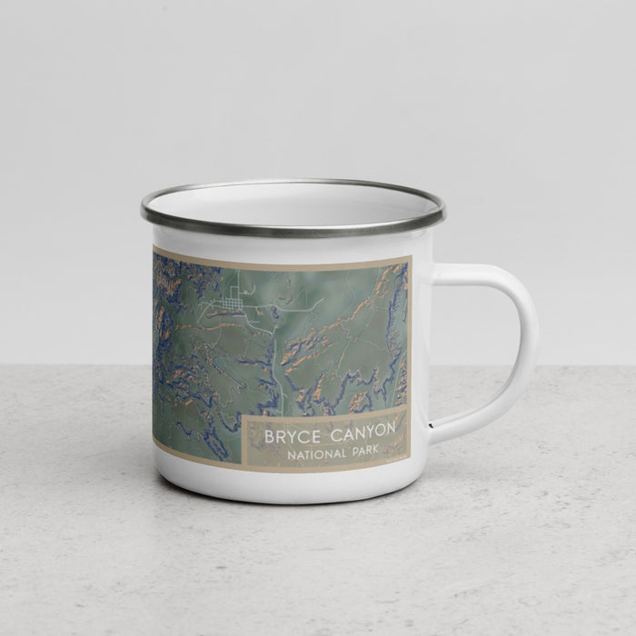 Right View Custom Bryce Canyon National Park Map Enamel Mug in Afternoon