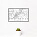 12x18 Bryce Canyon National Park Map Print Landscape Orientation in Classic Style With Small Cactus Plant in White Planter