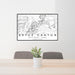 24x36 Bryce Canyon National Park Map Print Landscape Orientation in Classic Style Behind 2 Chairs Table and Potted Plant