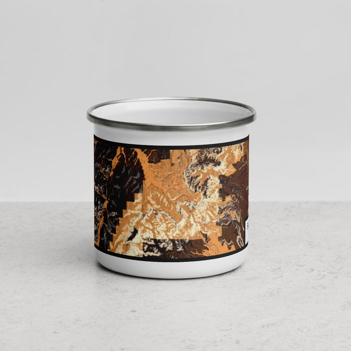 Front View Custom Bryce Canyon National Park Map Enamel Mug in Ember