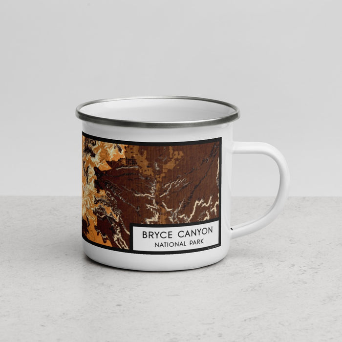 Right View Custom Bryce Canyon National Park Map Enamel Mug in Ember