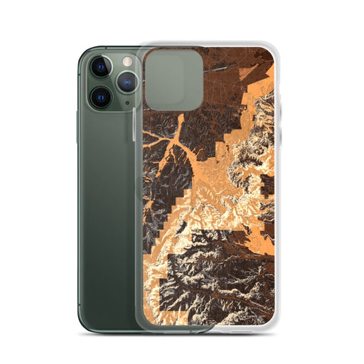 Custom Bryce Canyon National Park Map Phone Case in Ember on Table with Laptop and Plant