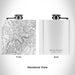 Rendered View of Bryce Canyon National Park Map Engraving on 6oz Stainless Steel Flask in White