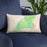 Custom Bryce Canyon National Park Map Throw Pillow in Watercolor on Blue Colored Chair