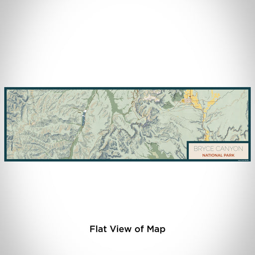 Flat View of Map Custom Bryce Canyon National Park Map Enamel Mug in Woodblock
