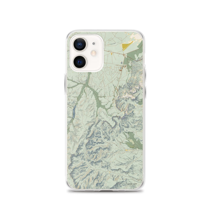 Custom Bryce Canyon National Park Map iPhone 12 Phone Case in Woodblock