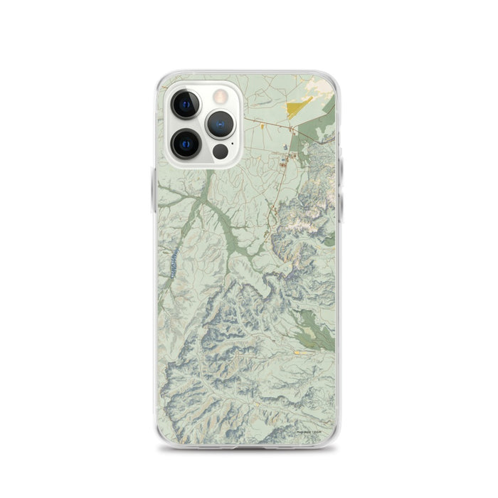 Custom Bryce Canyon National Park Map iPhone 12 Pro Phone Case in Woodblock