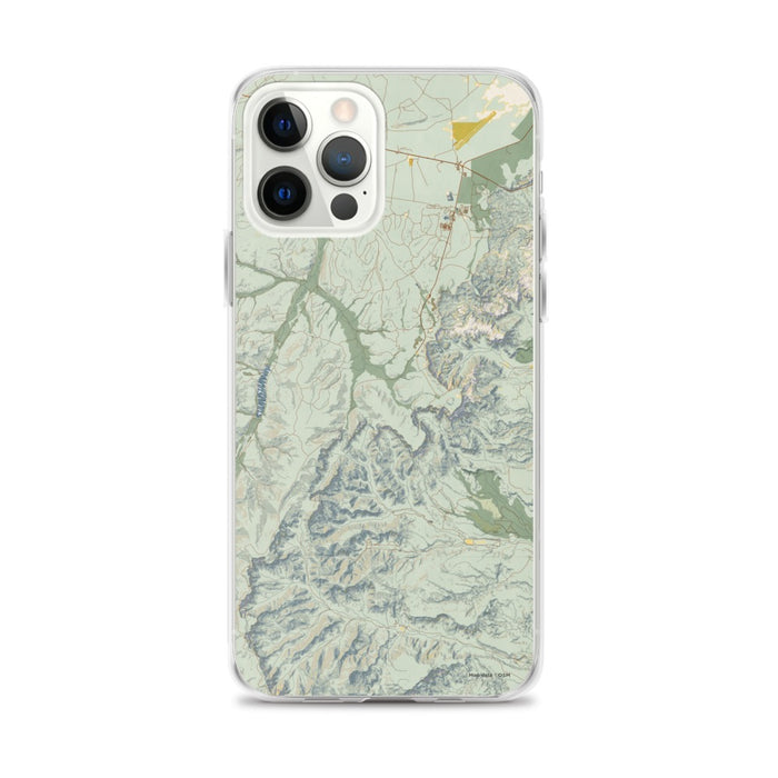 Custom Bryce Canyon National Park Map iPhone 12 Pro Max Phone Case in Woodblock