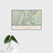 16x24 Bryce Canyon National Park Map Print Landscape Orientation in Woodblock Style With Tropical Plant Leaves in Water