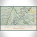 Bryce Canyon National Park Map Print Landscape Orientation in Woodblock Style With Shaded Background