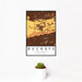 12x18 Buckeye Arizona Map Print Portrait Orientation in Ember Style With Small Cactus Plant in White Planter