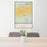 24x36 Buckeye Arizona Map Print Portrait Orientation in Woodblock Style Behind 2 Chairs Table and Potted Plant