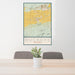 24x36 Buckeye Arizona Map Print Portrait Orientation in Woodblock Style Behind 2 Chairs Table and Potted Plant