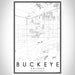 Buckeye Arizona Map Print Portrait Orientation in Classic Style With Shaded Background