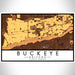 Buckeye Arizona Map Print Landscape Orientation in Ember Style With Shaded Background