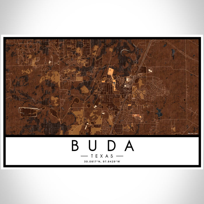 Buda - Texas Map Print in Ember — JACE Maps