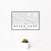 12x18 Buena Park California Map Print Landscape Orientation in Classic Style With Small Cactus Plant in White Planter