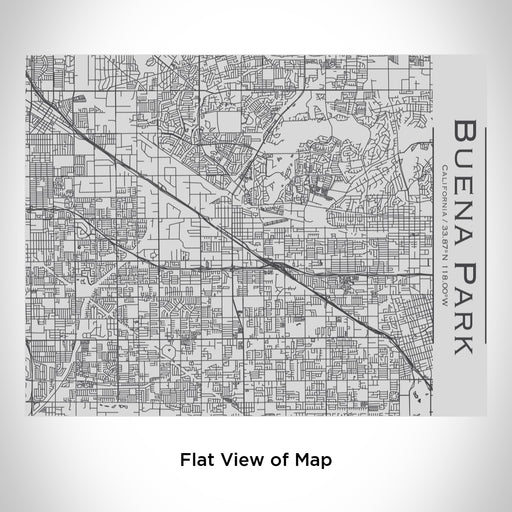 Rendered View of Buena Park California Map Engraving on 20oz Stainless Steel Insulated Bottle with Bamboo Top