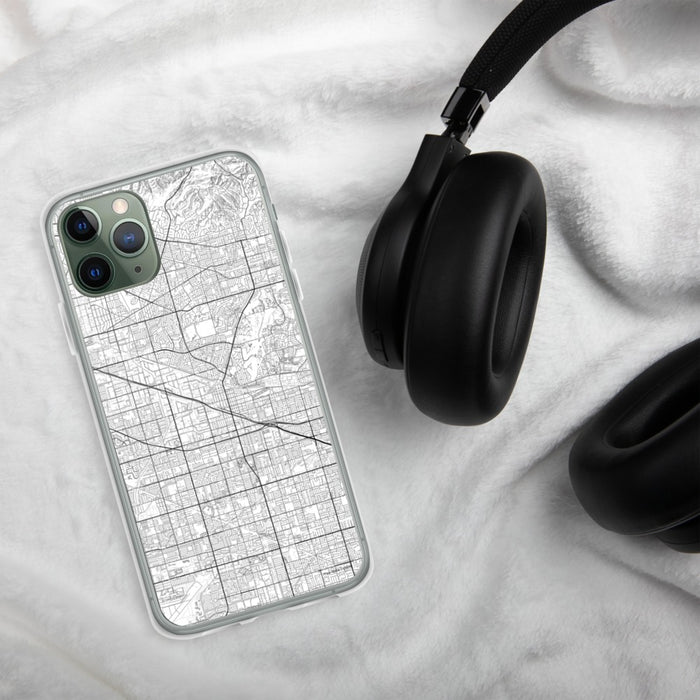 Custom Buena Park California Map Phone Case in Classic on Table with Black Headphones