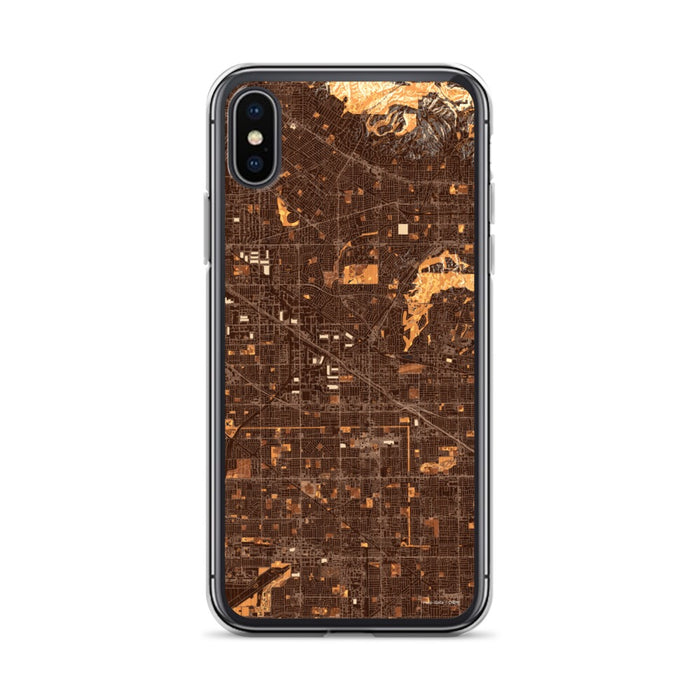 Custom iPhone X/XS Buena Park California Map Phone Case in Ember