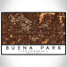 Buena Park California Map Print Landscape Orientation in Ember Style With Shaded Background