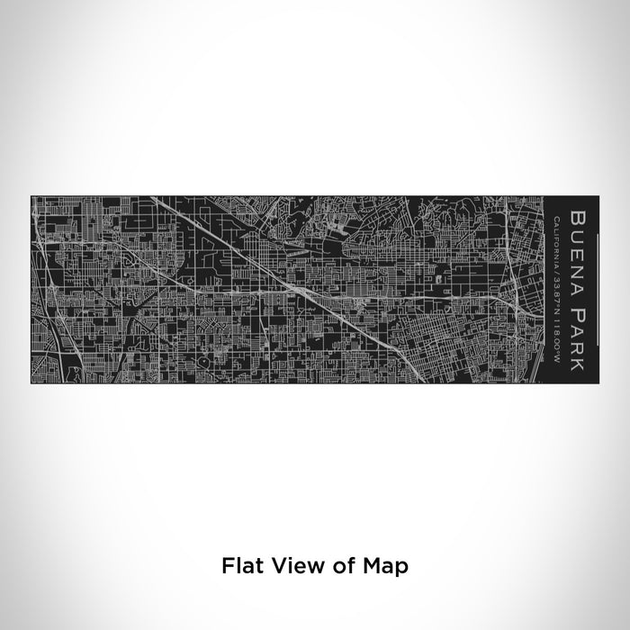 Rendered View of Buena Park California Map Engraving on 10oz Stainless Steel Insulated Cup with Sliding Lid in Black
