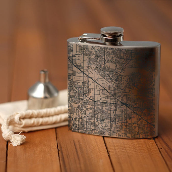 Buena Park California Custom Engraved City Map Inscription Coordinates on 6oz Stainless Steel Flask