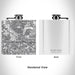 Rendered View of Buena Park California Map Engraving on 6oz Stainless Steel Flask in White