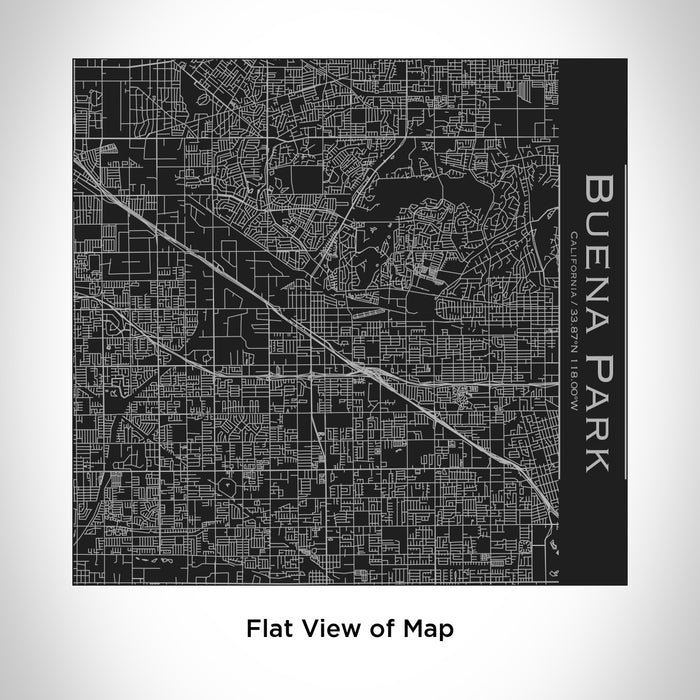 Rendered View of Buena Park California Map Engraving on 17oz Stainless Steel Insulated Tumbler in Black