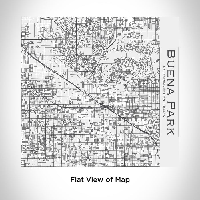 Rendered View of Buena Park California Map Engraving on 17oz Stainless Steel Insulated Tumbler in White