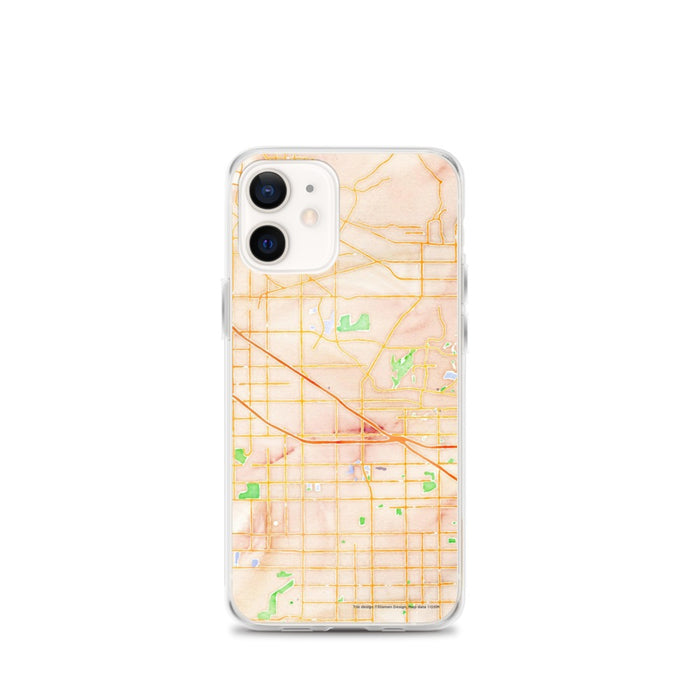 Custom iPhone 12 mini Buena Park California Map Phone Case in Watercolor