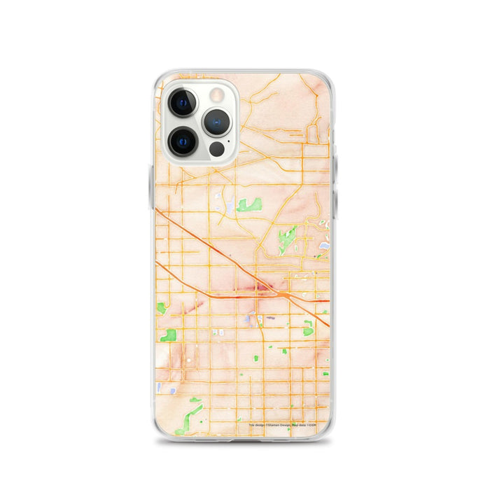 Custom iPhone 12 Pro Buena Park California Map Phone Case in Watercolor