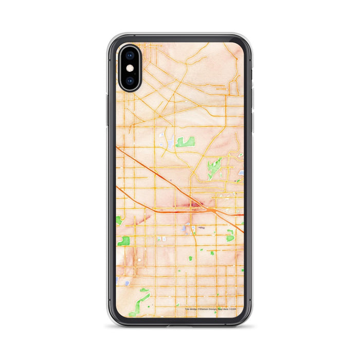 Custom iPhone XS Max Buena Park California Map Phone Case in Watercolor