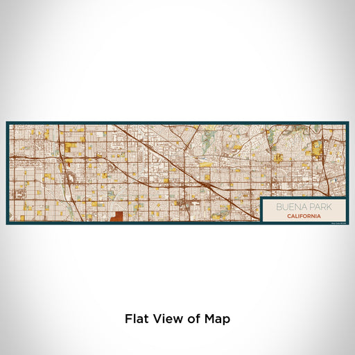 Flat View of Map Custom Buena Park California Map Enamel Mug in Woodblock